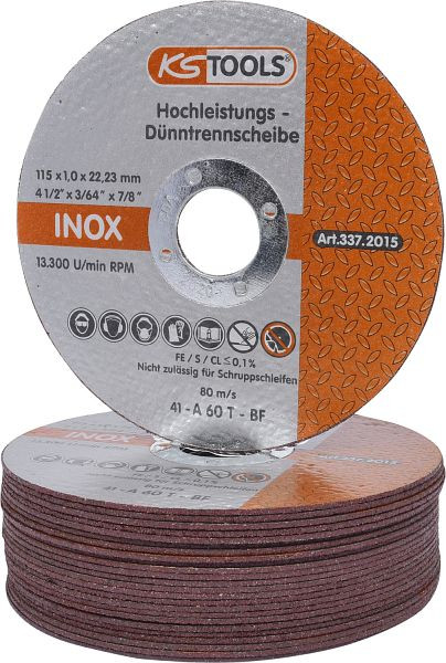 KS Tools Hochleistungs-Dünntrennscheibe, Durchmesser 115mm, 1mm, VE: 25 Stück, 337.2015