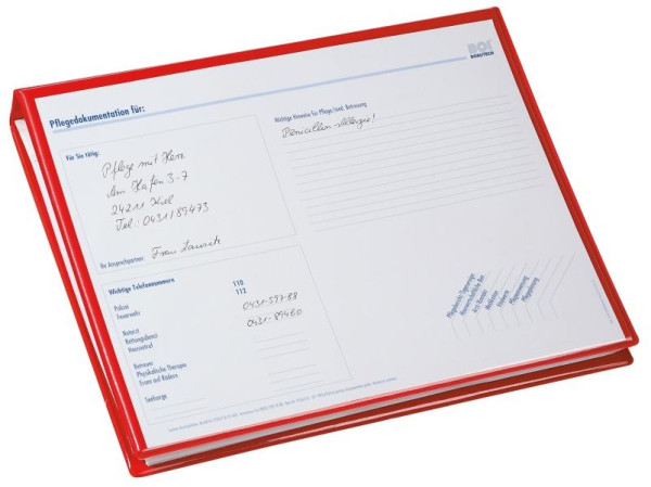 BOI Registermappe mit Ringbuchheftung für ambulanten Bereich, rot, click, 9218-00304-R