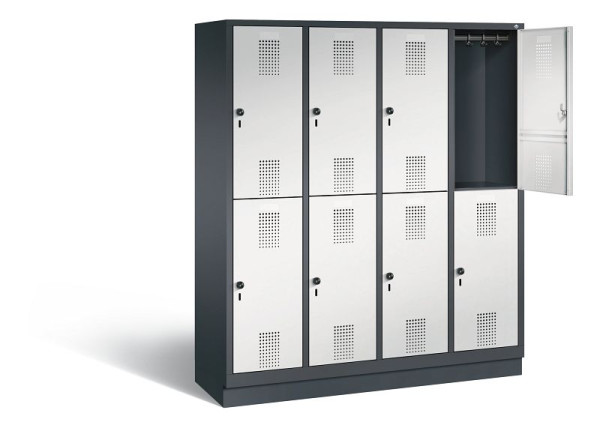 C+P Spind doppelstöckig Evolo, H1800xB1590xT500mm, Farbe: Schwarzgrau / Lichtgrau, 48320-42 S10092