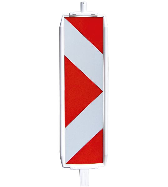 Schake Kunststoffbake Typ 60, Stutzen unten 60 x 60 mm, oben Ø42 mm, Folie Typ 2, pfeilförmig, einseitig rechtsweisend, rot / weiß, 36055P/2R