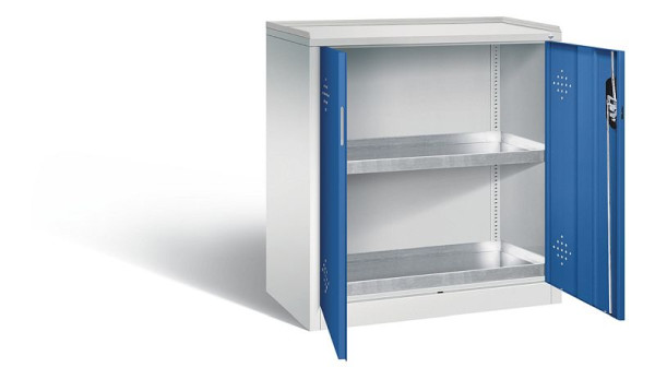 C+P Umweltschrank Acurado, H1000xB930xT500mm, Farbe: Lichtgrau / Enzianblau, Muldengriff, 8821-315 S10152