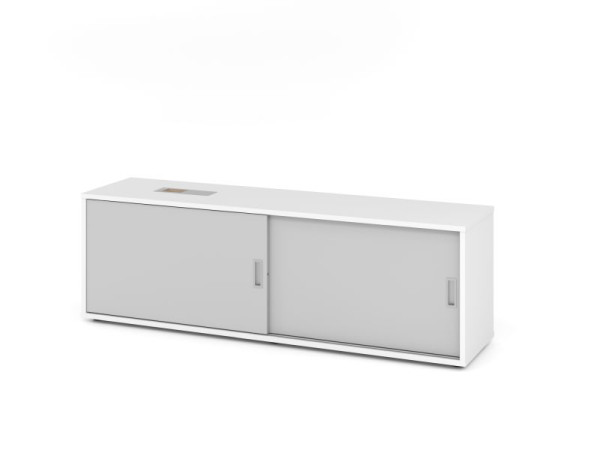 Hammerbacher Sideboard 1751S, 1,5 OH, Weiß / Grau, 160x40x52cm, 1 verstellbarer Fachboden, XMST, XDSM, XBHM, XB, V1751S/W/5