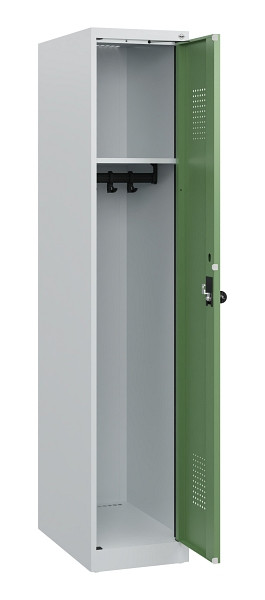 C+P Spind Evolo PLUS, 1 Abteil, 1530x300x500mm, 7035/6011, Drehriegel, 0490005-10 S10010