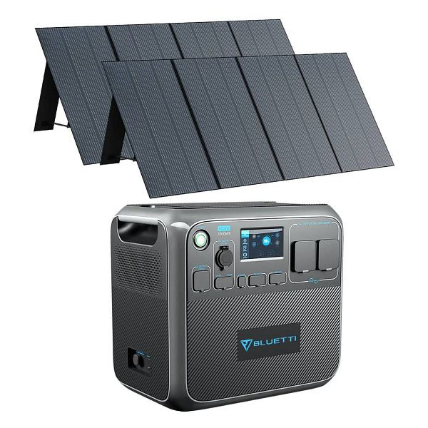 BLUETTI AC200P Tragbare Solargenerator + 2x PV350 Solarpanele, AC200P+2xPV350