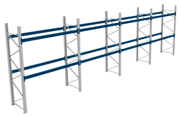 BITO Palettenregal P2 3505x1100x11400 Komplettregal, 2E, 800 RAL5010 U, 56428