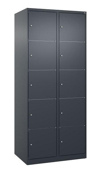 C+P Schließfachschrank Classic PLUS, 2 Abteile, 1850x800x500mm, 7016/7016, 080000-225 S10010