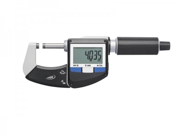 HELIOS PREISSER Digitale Bügelmessschraube, IP65, Integrated Wireless, Messbereich 0 - 25 mm, 186641060