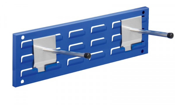 Kappes RasterPlan Wandschiene Schlitzplatte Set 3, L 460 mm x H 140 mm, RAL 5010, 2 x Universalhalter, 4202.06.5321