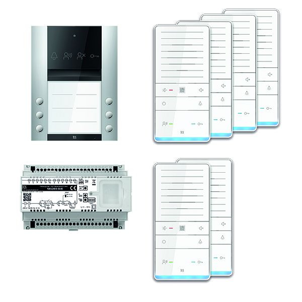 TCS Türkontrollsystem audio: pack PRO 6WE Außenstation ASA 6T AP 6x Freisprecher ISW6031 Steuergerät, PAAF062/008