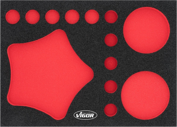 VIGOR 2-Komponenten Weichschaum-Einlagen, Einlagenmaß / Schubladengröße: M (282 x 393 x 35 mm), Verwendung: V7270, V7270-L