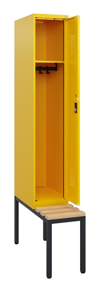 C+P Spind Evolo PLUS, 1 Abteil, 1950x300x815mm, 1023/1023, Zylinderschloss, Sitzfläche Holz, Sitzbank, 0490505-10 S10049
