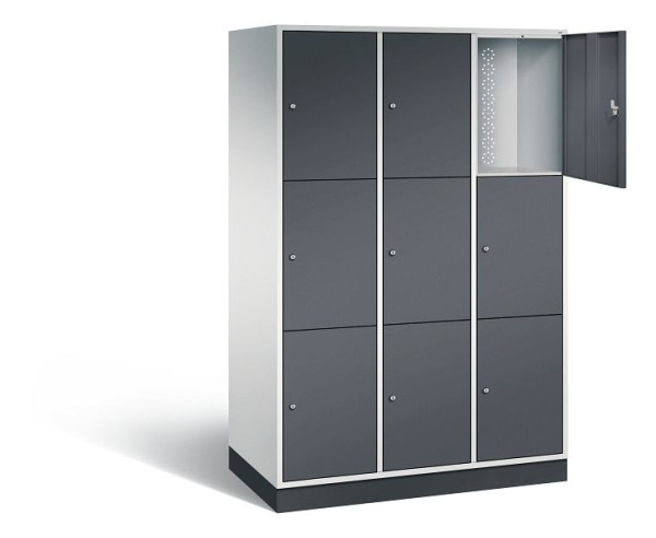 C+P XL-Schließfachschrank Intro, H1950xB1220xT590mm, Farbe: Lichtgrau / Schwarzgrau, 8370-303 S10074