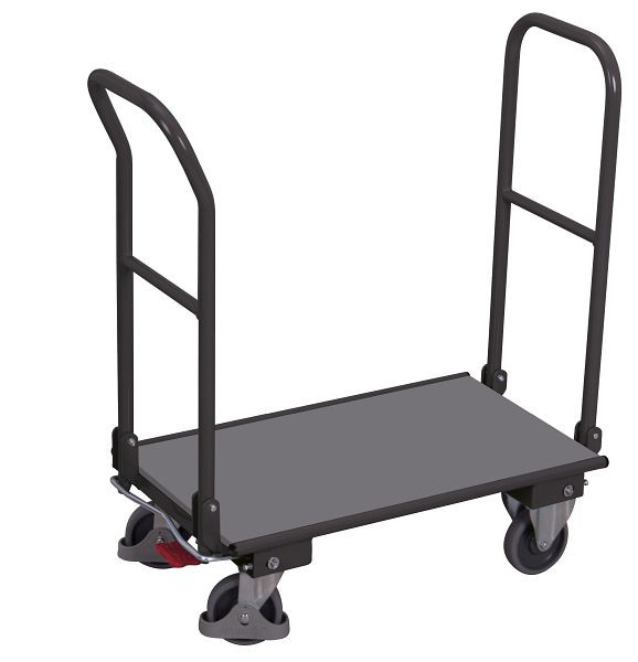 VARIOfit Klappbügelwagen mit 2 Bügeln, Ladefläche: 720 x 450 mm, RAL 7016 anthrazitgrau, sw-450.803/AG