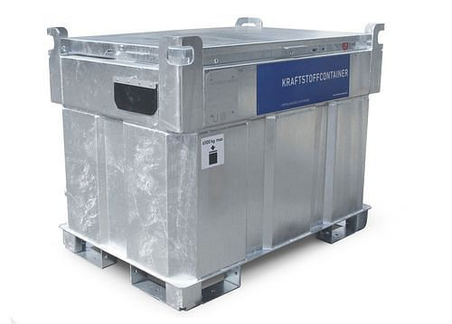 DENIOS Mobile Benzintankanlage KI-B, doppelwandig, 330 Liter, mit 12V-Pumpe (ATEX), 279006