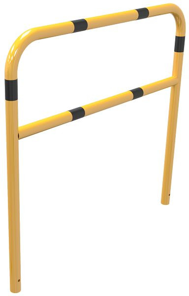 Schake Rohrbügel aus Stahlrohr gelb / schwarz mit Querholm zum Einbetonieren, Gesamtbreite: 1500 mm, Gesamthöhe: 1400 mm, 465_33BG