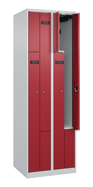 C+P Z-Spind Evolo PLUS, 4 Fächer, 1850x600x500mm, 7035/3003, Zylinderschloss, 049003-204 S10031