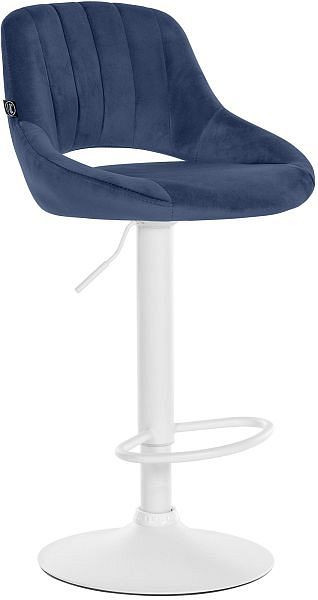CLP Barhocker Milet Samt weiß, blau, 322442, 4251756492809