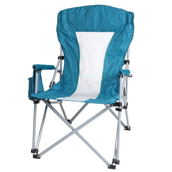 Mendler Campingstuhl HWC-L50, Klappstuhl Anglerstuhl Regiestuhl, waschbar Schutzhülle Stahl Stoff/Textil, türkis, 99497