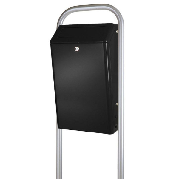 STEIN HGS Abfallbehälter für draußen mit Klappe, schwarzgrau, 83547.0003