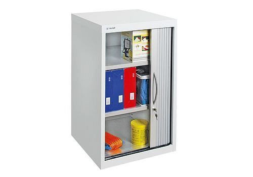 stumpf Jalousieschrank Esta, mit 2 Fachböden, Korpus lichtgrau, Jalousie weißalu, B 500 mm, H 900 mm, 251882