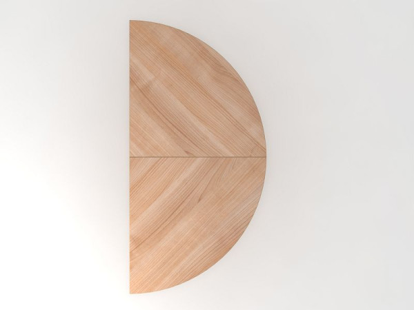 Hammerbacher Anbautisch 2xViertelkreis/Stützfuß Nussbaum/Graphit, Halbkreis zum Anbau an Schreibtisch, VLA160/N/G