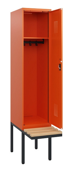 C+P Spind Evolo PLUS, 1 Abteil, 1950x400x815mm, 2004/2004, Zylinderschloss, Sitzfläche Holz, 0490405-12 S10050