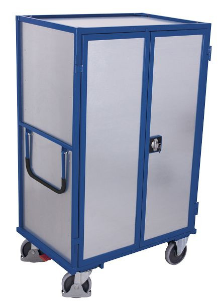 VARIOfit Etagenwagen fest verschweißt, 1.115x730x1.810mm, RAL 5010 enzianblau, Ladefläche: 1.045x685mm, mit Türen, sw-700.668