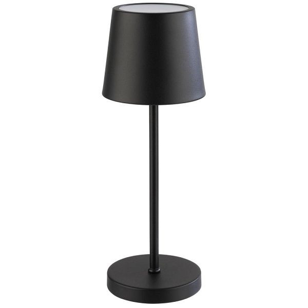 APS "MERLE MINI" Kabellose USB-C Tischleuchte, Fartemperatur und Helligkeit einstellbar, spritzwasssergeschützt IP 54, Schwarz, 17026