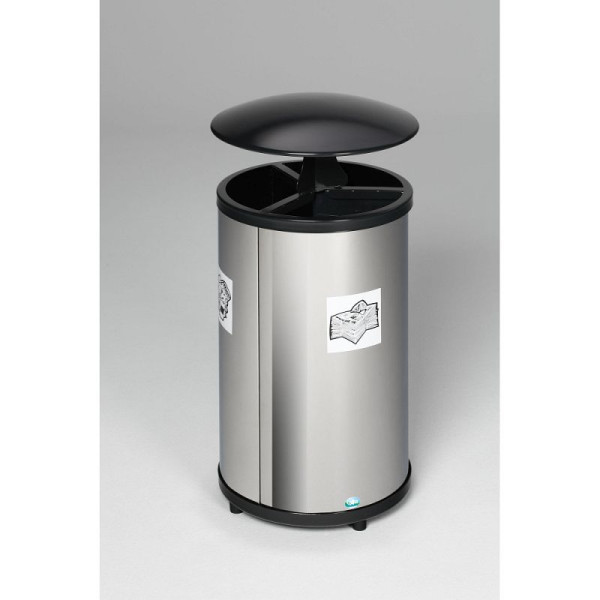 STEIN HGS Wertstoffstation 3-fach VA poliert, Wertstoffstation 3-fach, mit Dach, VA poliert, 82095.0001