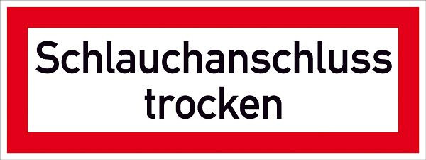SafetyMarking Hinweisschild für die Feuerwehr, Schlauchanschluss trocken, BxH 29,7x10,5 cm, Aluminium, 11.2586