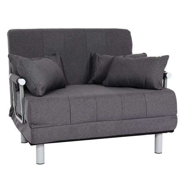 Mendler Schlafsessel HWC-K29, Klappsessel Schlafsofa Gästebett Relaxsessel, Liegefläche 186x97cm Stoff (270g/m²), dunkelgrau, 89631