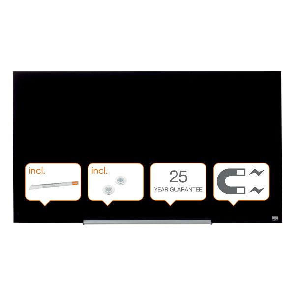 Nobo Impression Pro Whiteboard Glas Widescreen 57", Farbe: Schwarz, 1905181