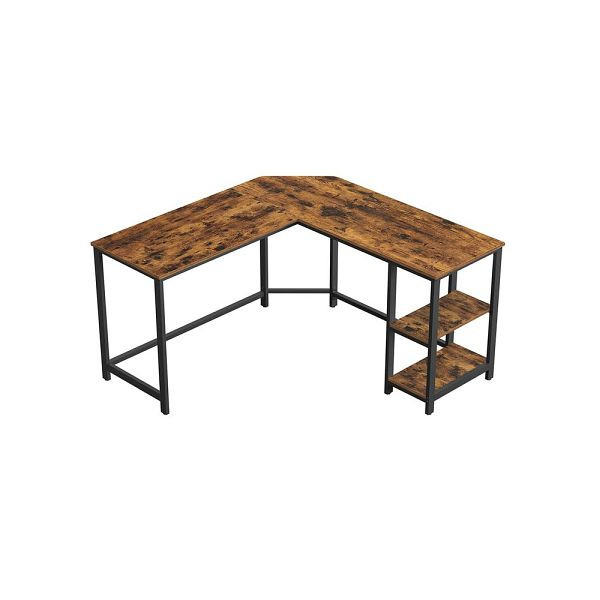 VASAGLE Schreibtisch einfacher Aufbau Vintagebraun-Schwarz, LWD72X
