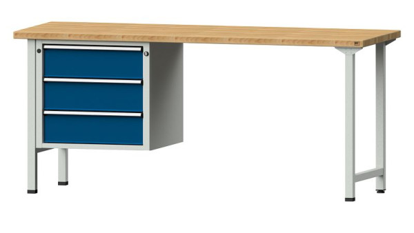 ANKE Werkbänke Kombiwerkbank, Modell 726 V, 2000 x 700 x 890 mm, RAL 7035/5010, BMP 40 mm, 410.745
