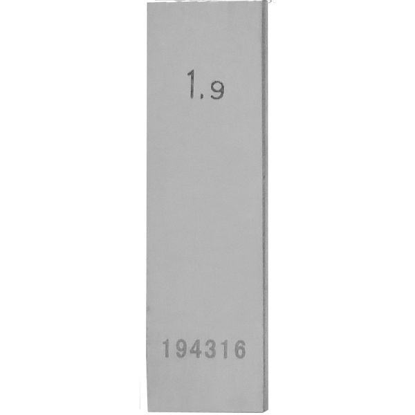 STEINLE Einzel Parallel Endmaß Stahl 1,9 mm, DIN EN ISO 3650 mit Toleranzklasse: 1, 42020066