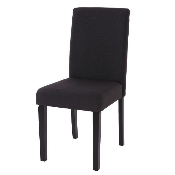 Mendler Esszimmerstuhl Littau, Küchenstuhl Stuhl, Stoff/Textil, schwarz, dunkle Beine, 74388