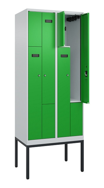 C+P Z-Spind Evolo PLUS, Gestell, 4 Fächer, 2120x800x500mm, 7035/6037, Zylinderschloss, 0490337-224 S10035