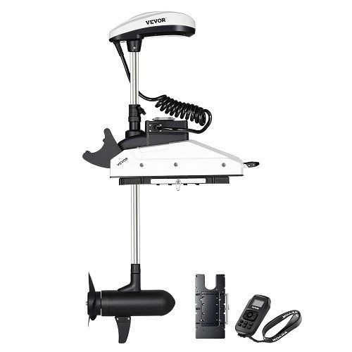 VEVOR Elektro Außenborder, 12V, 25 kg Schub, GPS, 10-Gang-Bugmontage, Salzwasser, Fernbedienung, LCD-Anzeige, 137 cm Schaft, GPSKTDMD12V5W1W7H001V0