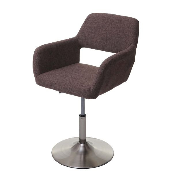 Mendler Esszimmerstuhl HWC-A50 III, Stuhl Küchenstuhl, Retro 50er Jahre, Stoff/Textil, braun, Fuß gebürstet, 63957