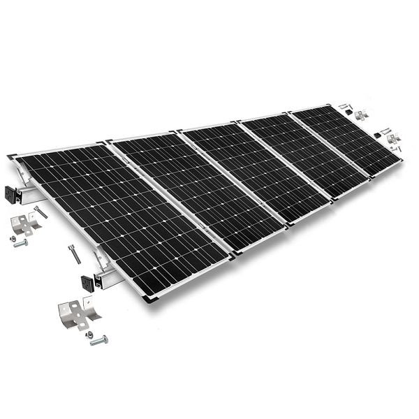 Offgridtec Befestigungskit mit Trapezklemmen für Blechdach 5 Solarpanel Rahmenhöhe 30mm, 8-01-023830-013
