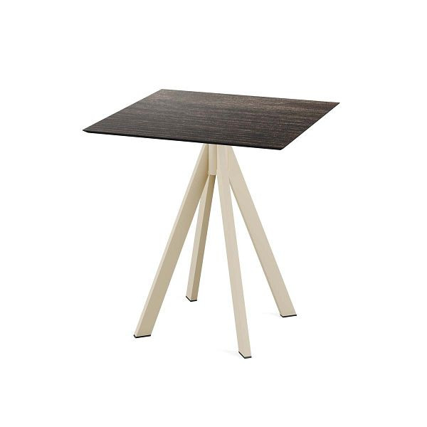 Feros Infinity Terrassentisch Sand gestell + Riverwashed Wood HPL 70x70 cm, 120031477