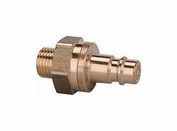 Riegler Nippel für Kupplungen NW 7,2 - NW 7,8, beidseitig absperrend, Messing, Außengewinde, 107522