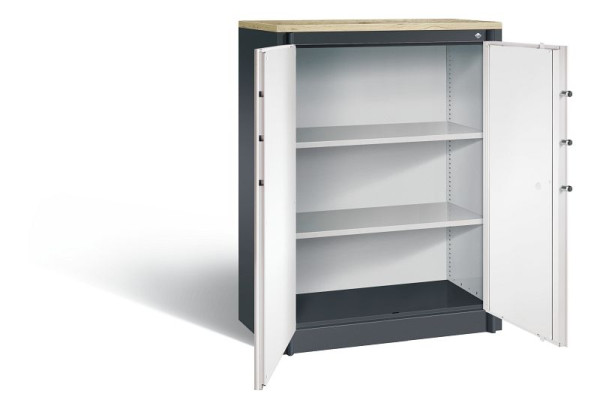 C+P Feuerschutzschrank Certos, H1226xB930xT500mm, Farbe: Schwarzgrau / Verkehrsweiß, Klinkengriff, 3 OH, 1171-00 S10324