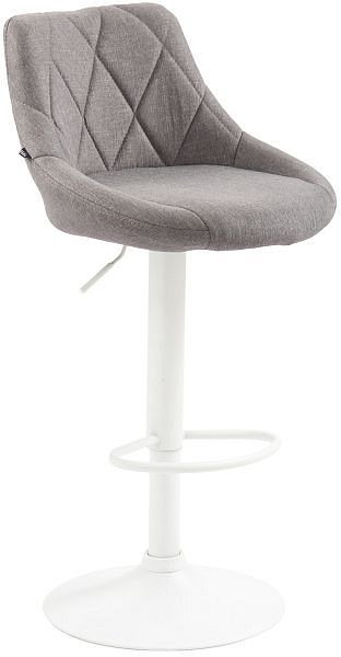 CLP Barhocker Lazio Stoff weiß, grau, 321786, 4251756486884