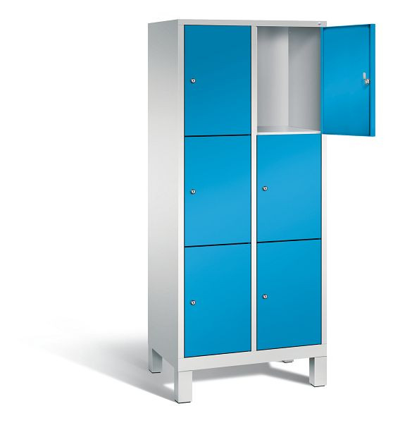 C+P Schließfachschrank Evolo, H1850xB810xT500mm, Farbe: Lichtgrau / Lichtblau, 48010-223 S10041