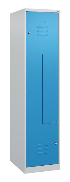 C+P Z-Spind Classic PLUS, 2 Abteile, 1700x400x500mm, 7035/5012, Zylinderschlösser, 0800037-122 S10020
