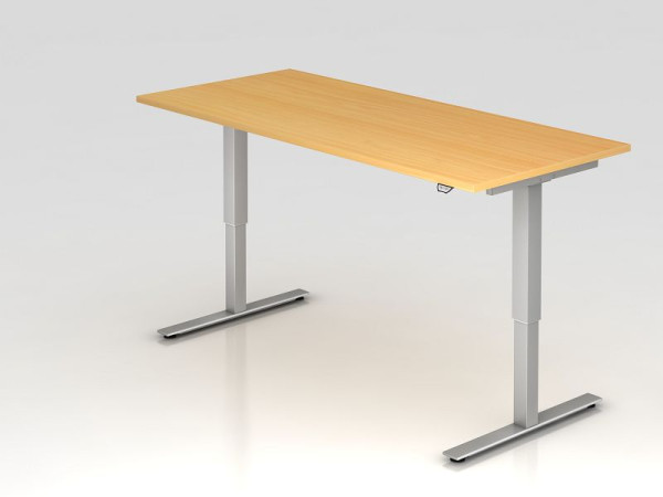 Hammerbacher Sitz-Steh-Schreibtisch elektrisch 180x80cm Buche, Arbeitshöhe 73 - 119 cm, VXMST19/6/S