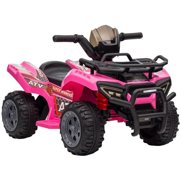 HOMCOM Mini Elektro-Quad Kinder Elektro ATV Kinderwagen Kinderauto Rosa, 370-189V90PK