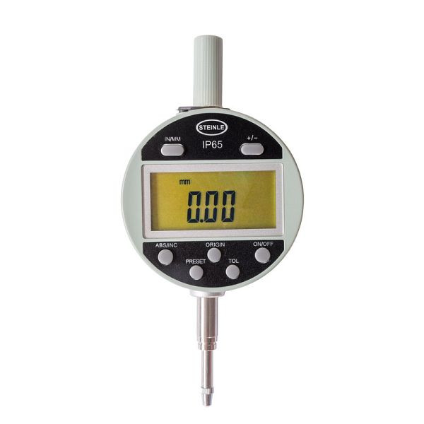 STEINLE IP65 Digital Messuhr 12,5 mm, Ablesung 0,01 mm, Display drehbar über 270°, 32010126