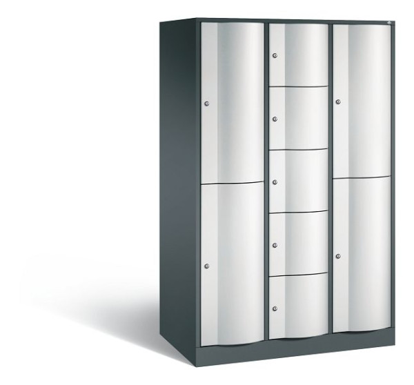 C+P Schließfachschrank Resisto, 9 Fächer, H1950xB1148xT640 mm, Anthrazit/Grau, 8070-3730 S10035